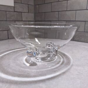 Steuben Signed Mid century modern spiral bowl